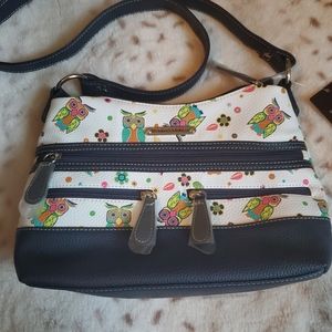 Genuine leather owl purse